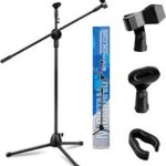 Folding Microphone Stand with Two Clips for Stage and Outdoor Events
